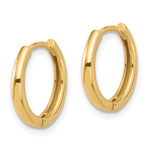 14K Polished Hinged Hoop Earrings - Picture 4 of 4
